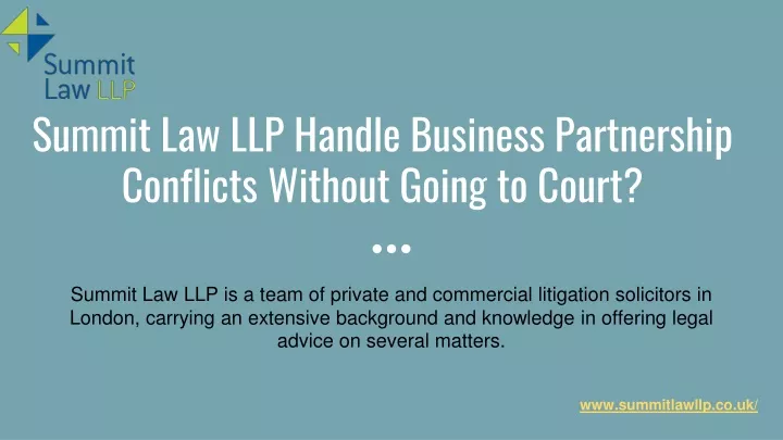 summit law llp handle business partnership conflicts without going to court