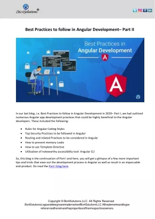 best practices to follow in angular development