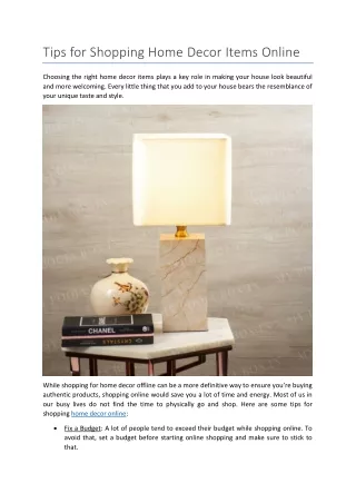 tips for shopping home decor items online