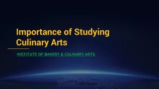 importance of studying culinary arts