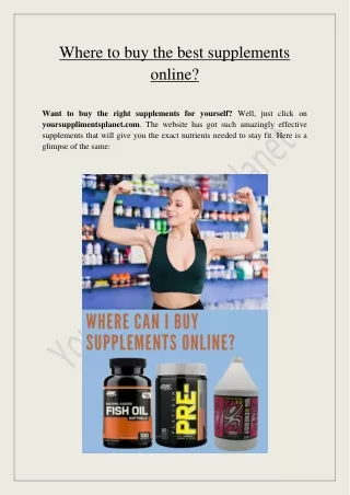 Where to buy best supplements online?