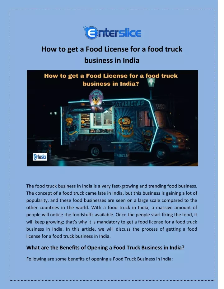 how to get a food license for a food truck