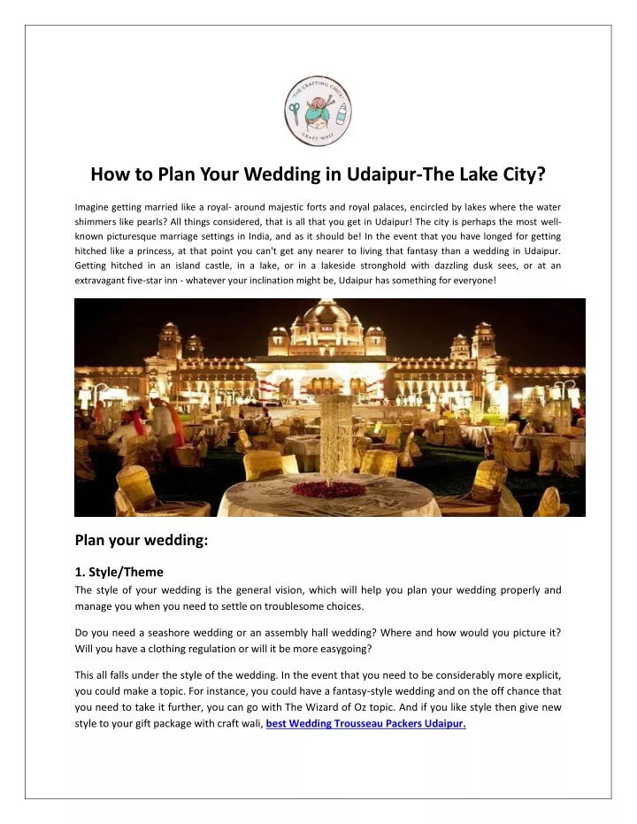 how to plan your wedding in udaipur the lake city
