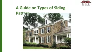 A guide on Types of siding Pattern