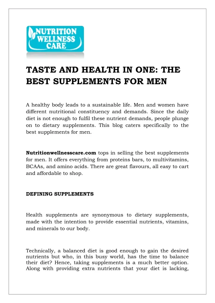 taste and health in one the best supplements