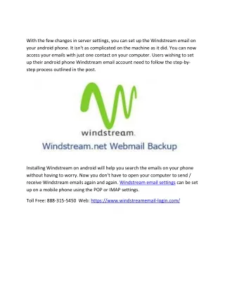 Windstream Email Settings Or Setup On Android Phone