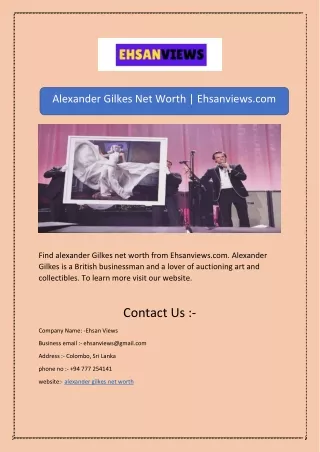 Alexander Gilkes Net Worth | Ehsanviews.com