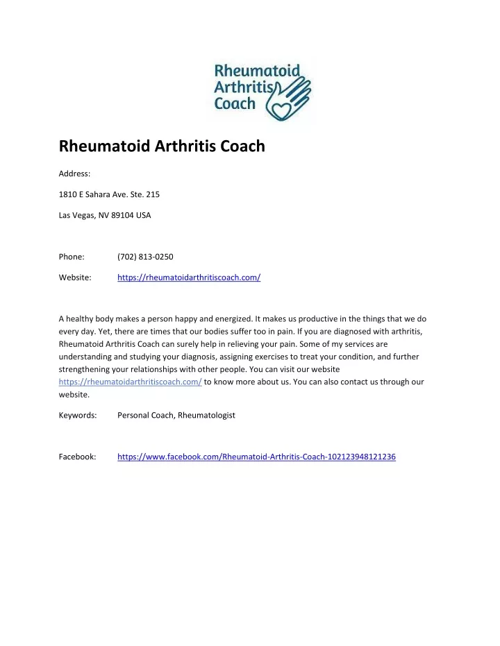 rheumatoid arthritis coach