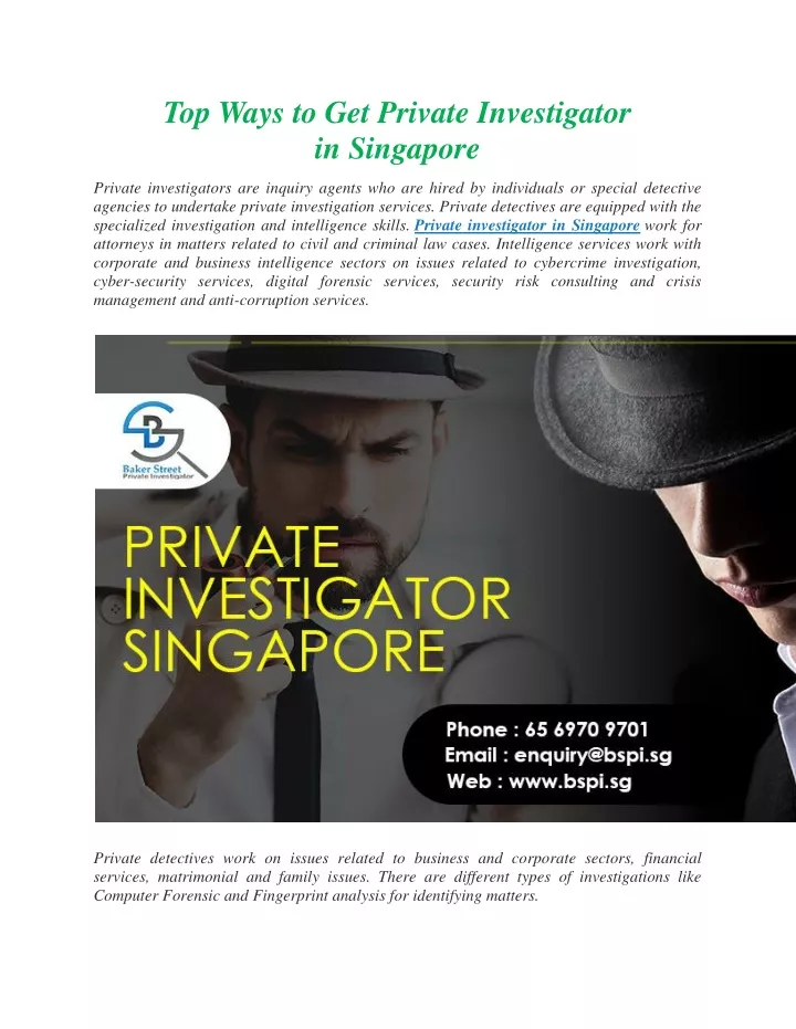 top ways to get private investigator in singapore