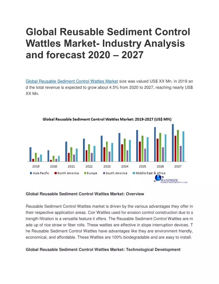 global reusable sediment control wattles market