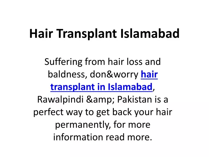 hair transplant islamabad