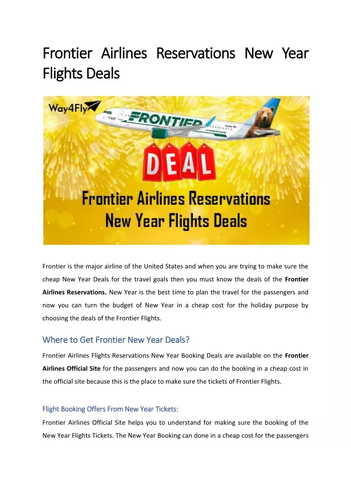 frontier airlines reservations new year frontier