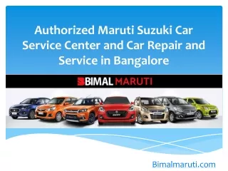 Maruti Suzuki Car Service Centers in Bangalore