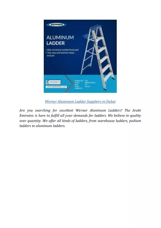 Werner Aluminum Ladder Suppliers in Dubai