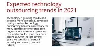 Expected technology outsourcing trends in 2021