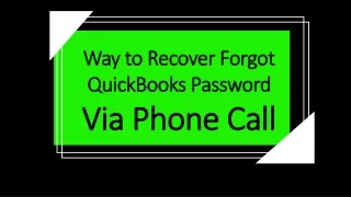 way to recover forgot quickbooks password