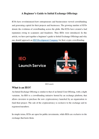 a beginner s guide to initial exchange offerings
