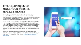 five techniques to make your website mobile