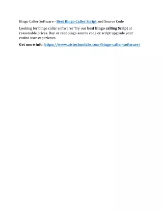 bingo caller software best bingo caller script