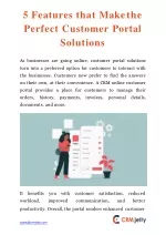 5 Features that Make the Perfect Customer Portal Solutions - slide 1