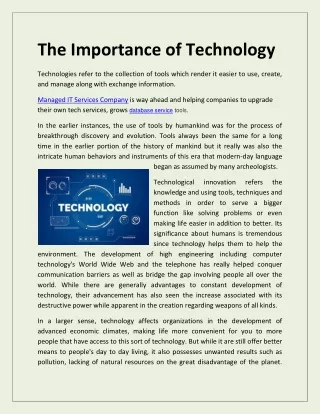 The Importance of Technology (2)