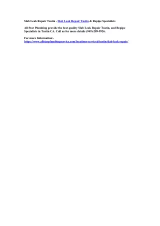 slab leak repair tustin slab leak repair tustin