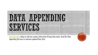 Data Appending Services | Data Append | Other Appending Services