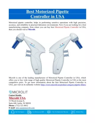Best Motorized Pipette Controller in USA