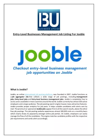 entry level businesses management job listing