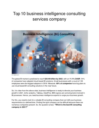 top 10 business intelligence consulting services company