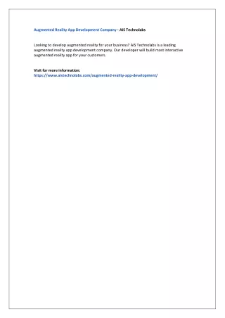 augmented reality app development company