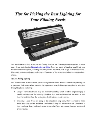 tips for picking the best lighting for your