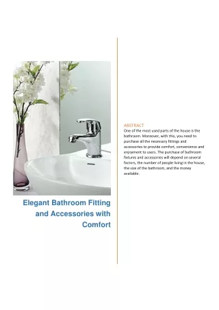 Elegant Bathroom Fitting and Accessories with Comfort