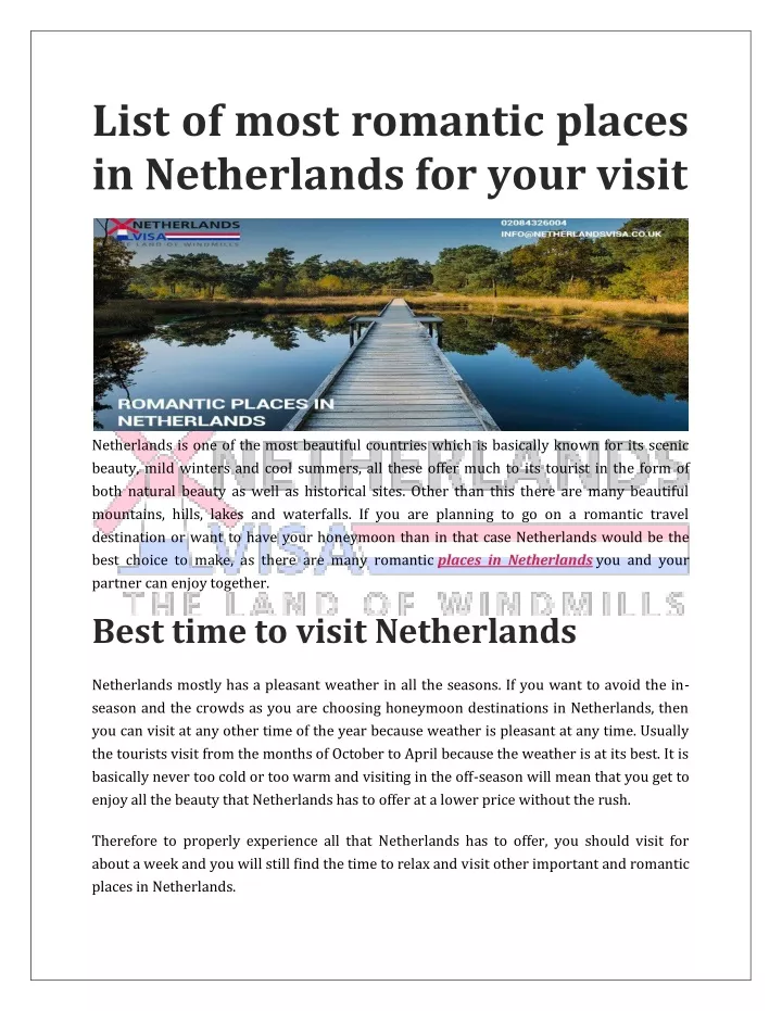 list of most romantic places in netherlands