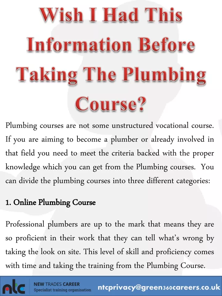 plumbing courses are not some unstructured