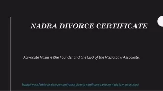 Brief Describe the Nadra Divorce Certificate in 2021