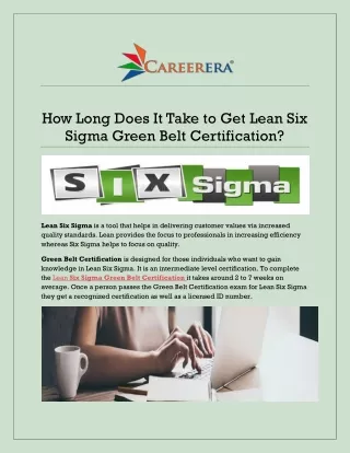 How Long Does It Take to Get Lean Six Sigma Green Belt Certification?