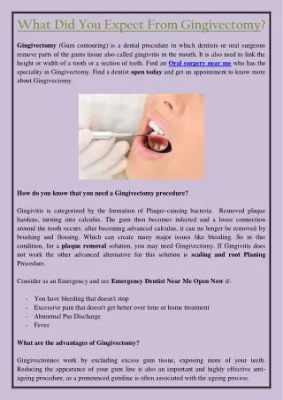 what did you expect from gingivectomy