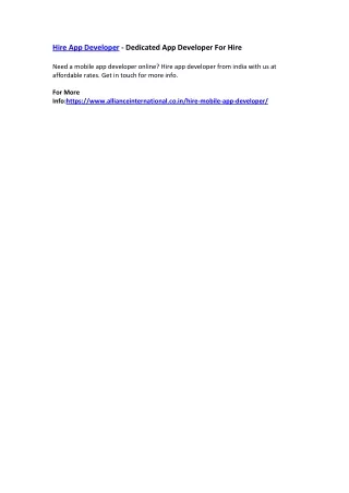 hire app developer dedicated app developer