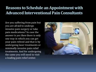 Reasons to Schedule an Appointment with Advanced Interventional Pain Consultants