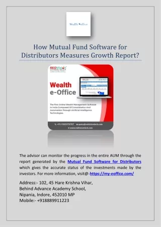 how mutual fund software for distributors