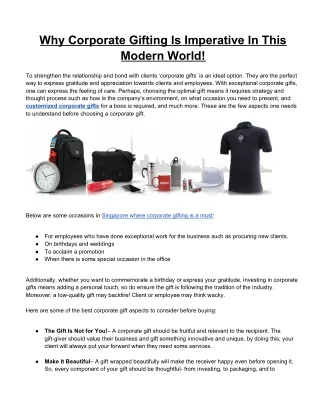 why corporate gifting is imperative in this