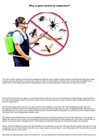 Why is pest control so expensive?