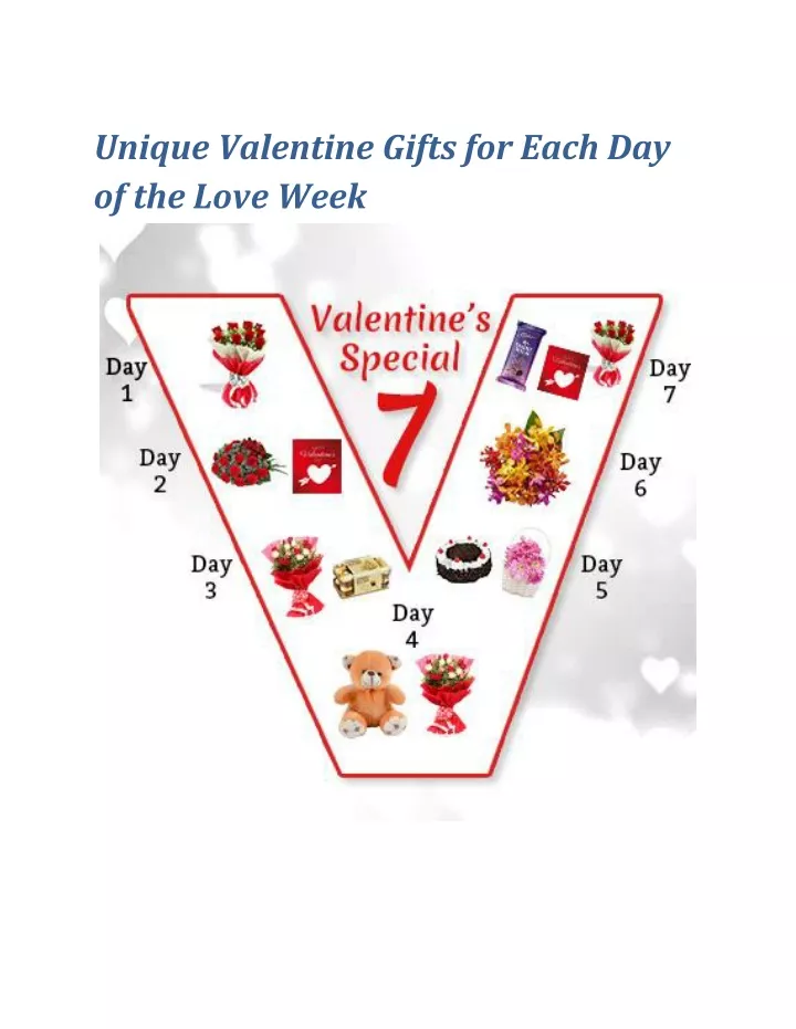 unique valentine gifts for each day of the love