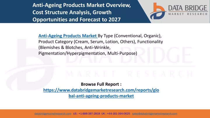 anti ageing products market overview cost