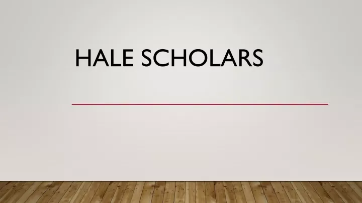 hale scholars