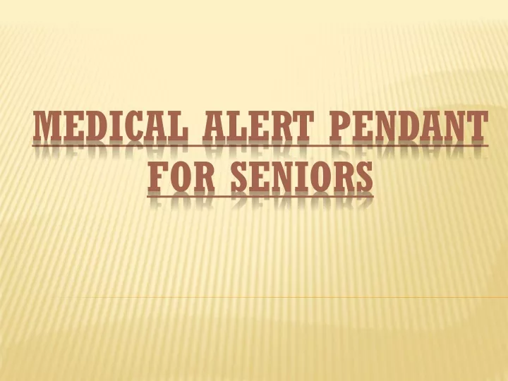 medical alert pendant for seniors