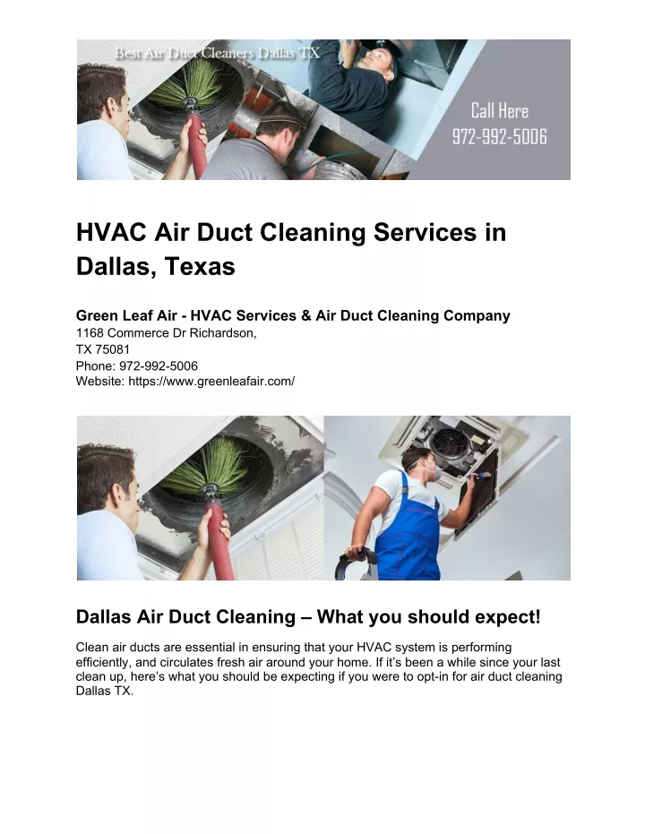 hvac air duct cleaning services in dallas texas