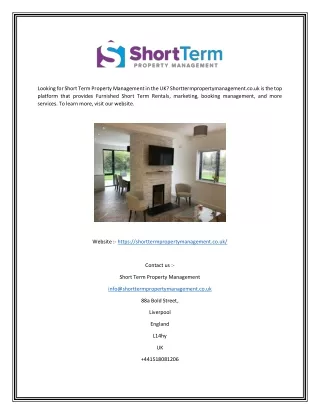 Short Term Property Management | Shorttermpropertymanagement.co.uk
