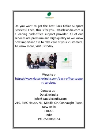 do you want to get the best back office support